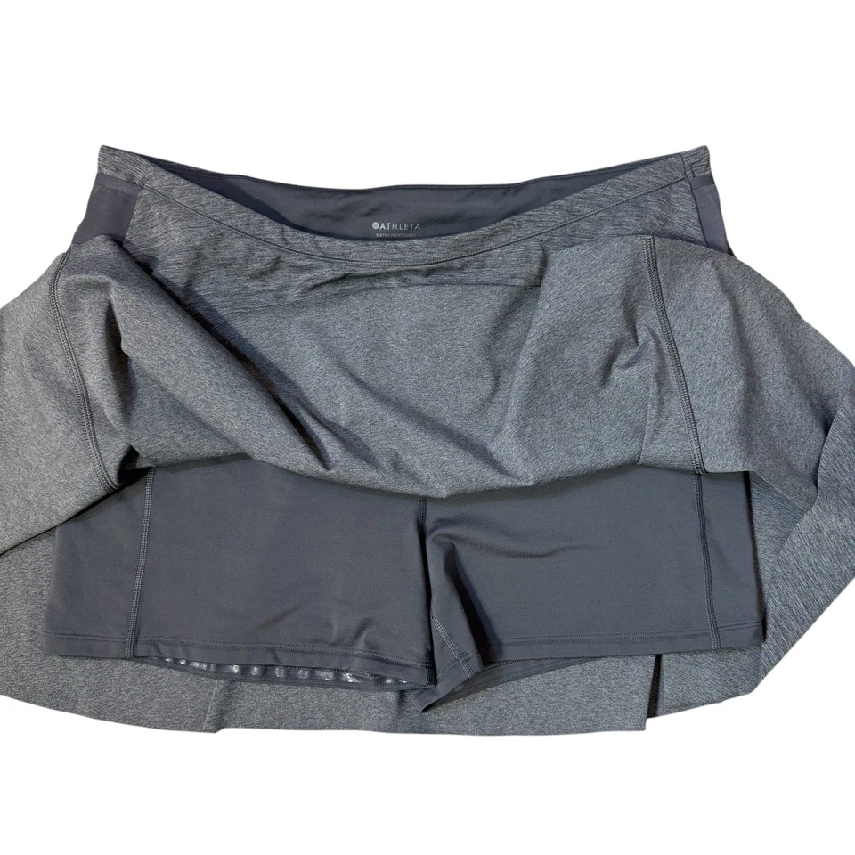Falda Corta Tenis Athleta Match Point XL Gris Atletismo Preppy Entrenamiento Gimnasio Foto 2 de 4