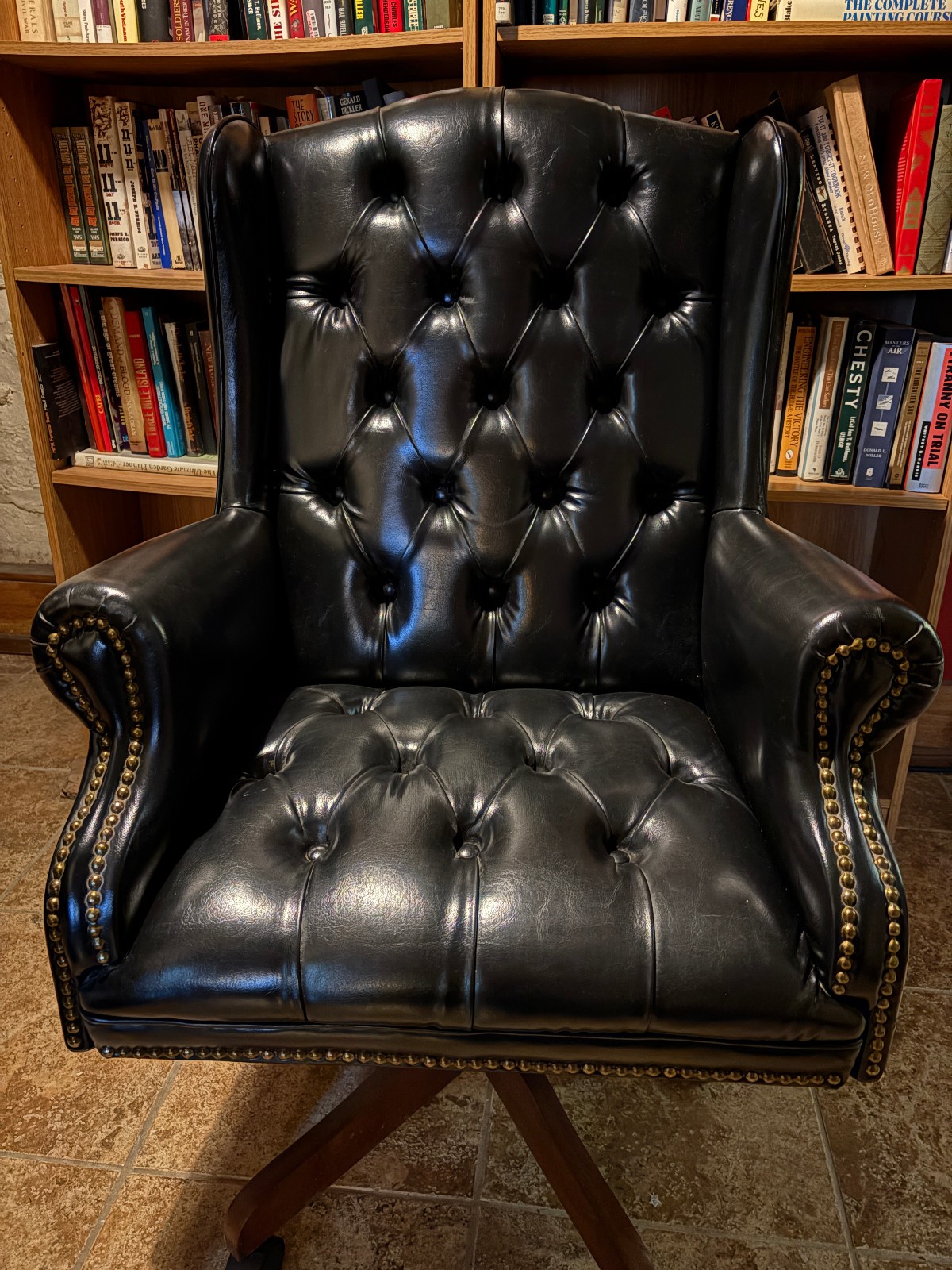 LOCAL PICKUP ONLY High Back Button Tufted Black Executive Office Chair