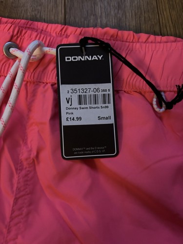 Donnay Mens Neon Pink Swim Shorts Trunks Size Small - Picture 4 of 8