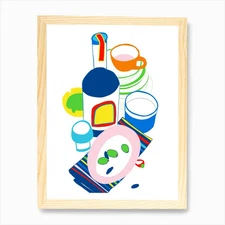 Olives And Wines Kind Of Dinner Art Framed Wall Art Poster Canvas Print Picture