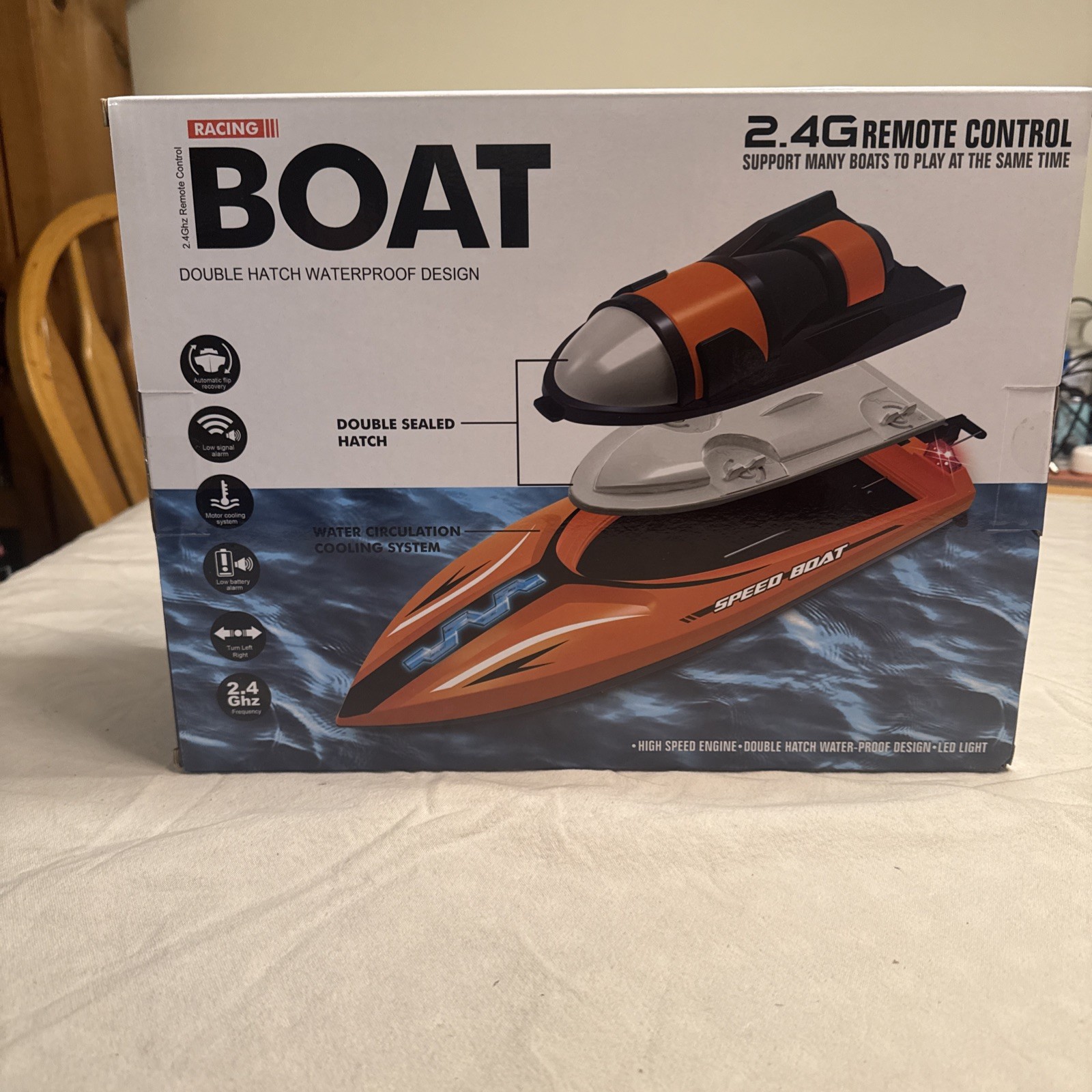 2.4 GHZ Remote Control Racing Boat With Flip Recovery New In