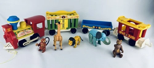 Fisher Price Little People Vintage Play Circus Train 991 W/ Animals 1970s Works!
