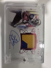 2019 Panini Flawless ISAAC BRUCE Distinguished Patch Auto 01/15 RAMS HOF On-Card
