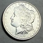 1888 Morgan silver dollar. Satiny white choice AU-UNC slider.. $1.  #ro1