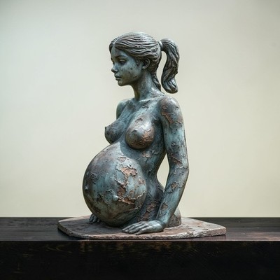 Pregnant Woman Bust Silicone Mold Motherhood Sculpture  for Candle , Resin ,Soap