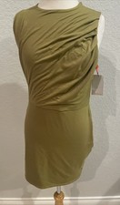 Open Edit Scoop Neck Sleeveless Bodycon Midi dress Green M New