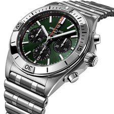 Breitling Chronomat B01 Chronograph Green Dial 42mm Men's Watch AB0134101L2A1 4