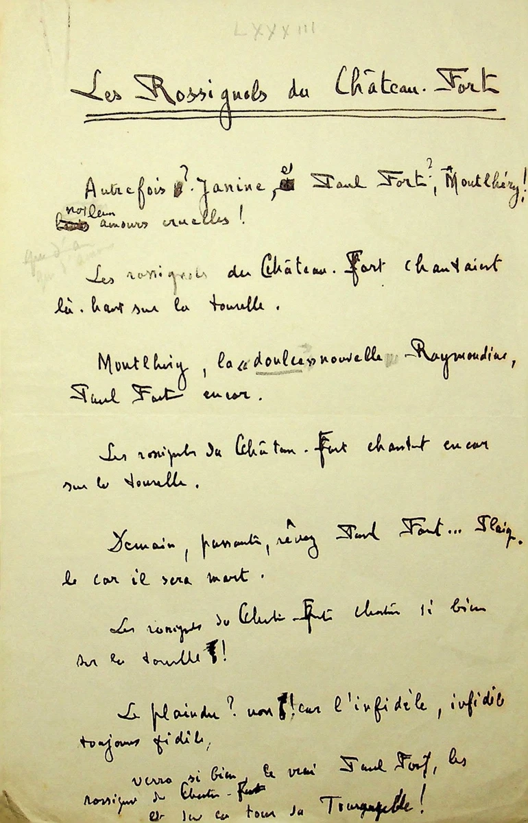 Poème Autographe Signé – Antoine Emaz – 1986 – Document Original