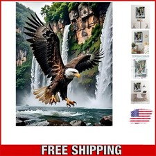 Eagle Waterfall 5D Diamond Art Kit for Adults - Stunning Home Decor 12x16