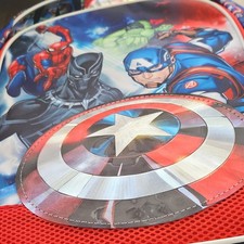 Marvel Avengers Red Kids Backpack w/ Superhero Print Adjustable Strap
