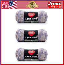 Red Heart Super Saver Yarn, 3 Pack, Mulberry Mix 3 Count