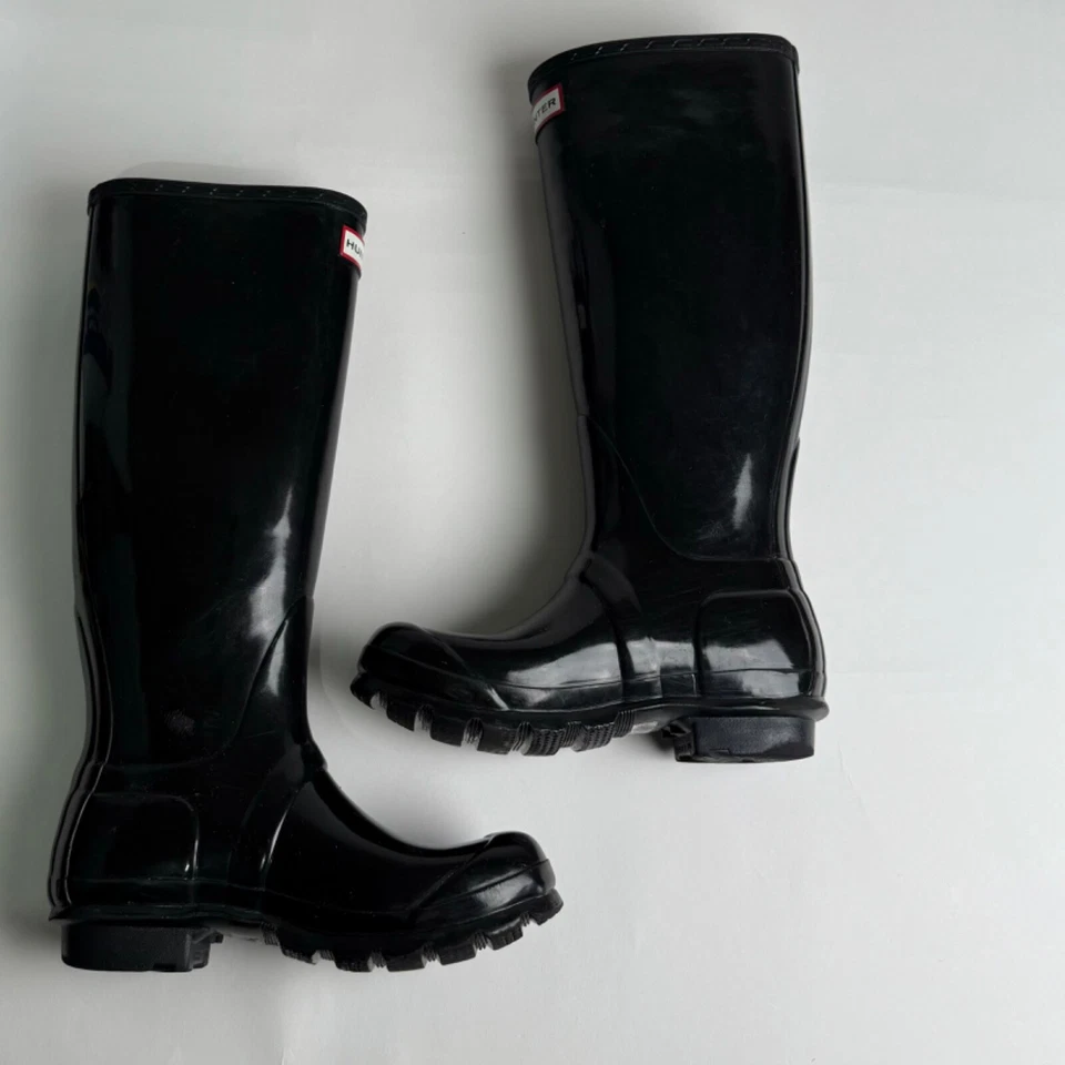 Original Tall Hunter Rainboots UK 3 US 4M, EURO 35/36, Black Gloss W23616 Rare - Image 3 of 4