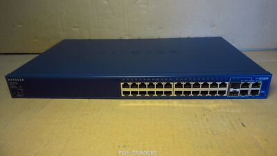 Netgear FS728TP V1H2 Smart 24-Port PoE 10/100 Switch + 2x SFP Ports NO RACK EARS
