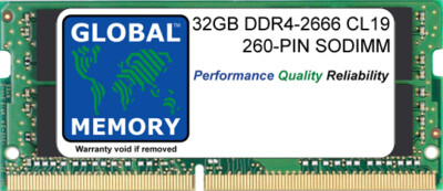 32GB DDR4 2666MHz PC4-21300 260-PIN SODIMM GEHEUGEN
