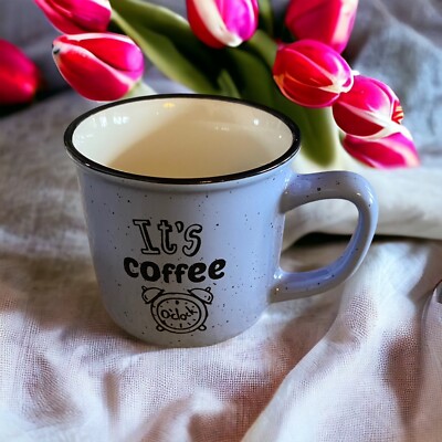 coffee mug ceramic periwinkle blue it s coffee oclock beverage cup small