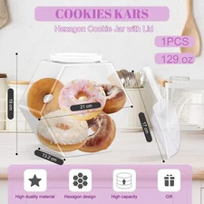 Plastic Candy Jars Cookie Jars with Lids and Mini Acrylic Plastic Kitchen Sco...