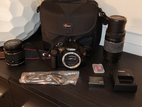 Canon Eos Rebel T3 1100d 12 2mp 7p Dslr Camera W 18 55 75 300mm Lenses More Ebay