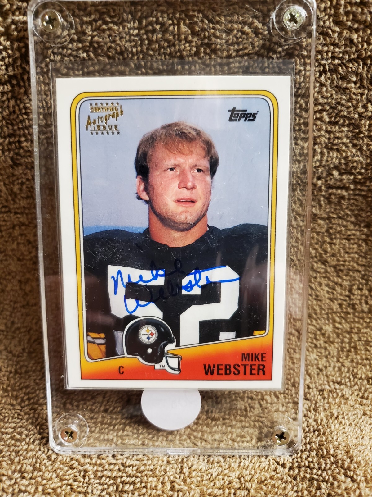 1997 Topps Mike Webster #HF4 4/4 Hall of Fame Cert.Autograph Pitt. Steelers
