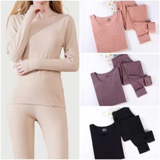 Lady Thermals Long Underwear Set Warm Base Layer Long Johns Suit Top Pants Suits