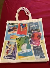 Travel Cruise Reusable Tote Shopping Gift Bag 14.5” x 15