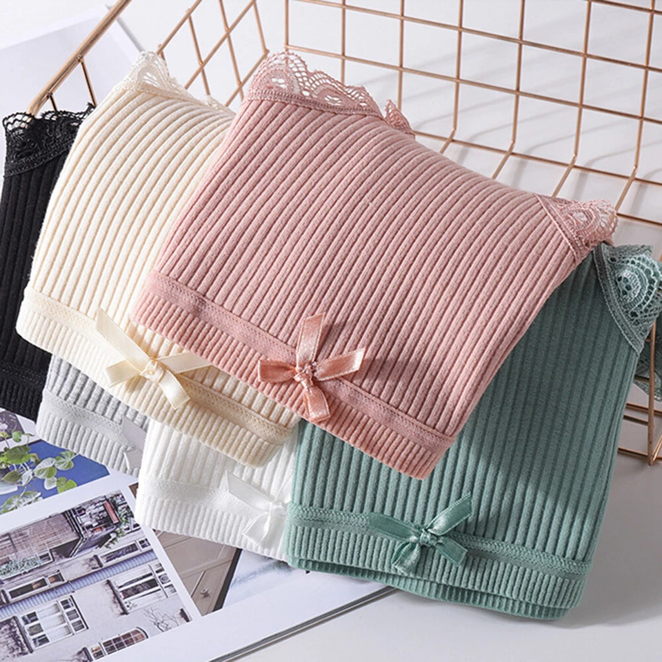 Sexy Bragas de Encaje Bragas Lazo Calzoncillos Algodón Ropa Interior Calzoncillos Sin Costuras Foto 3 de 4