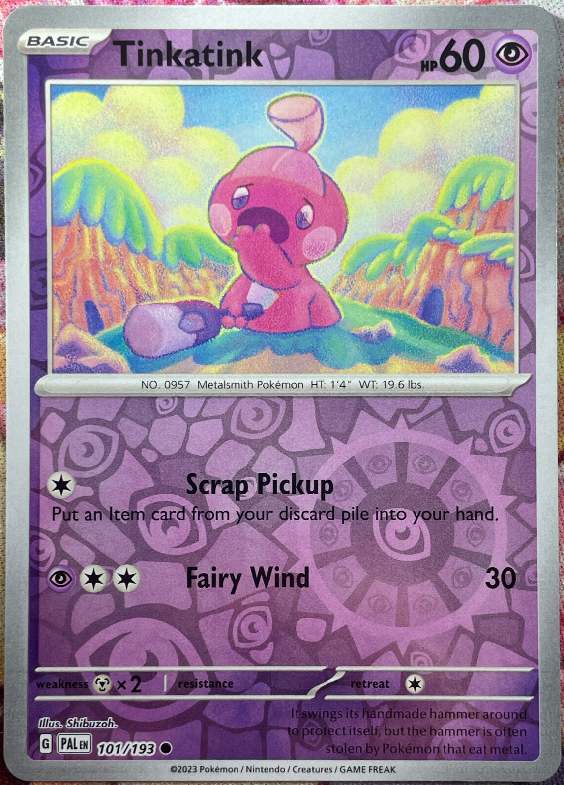 Tinkatink Reverse Holo - 101/193 - Paldea Evolved Pokemon 2023