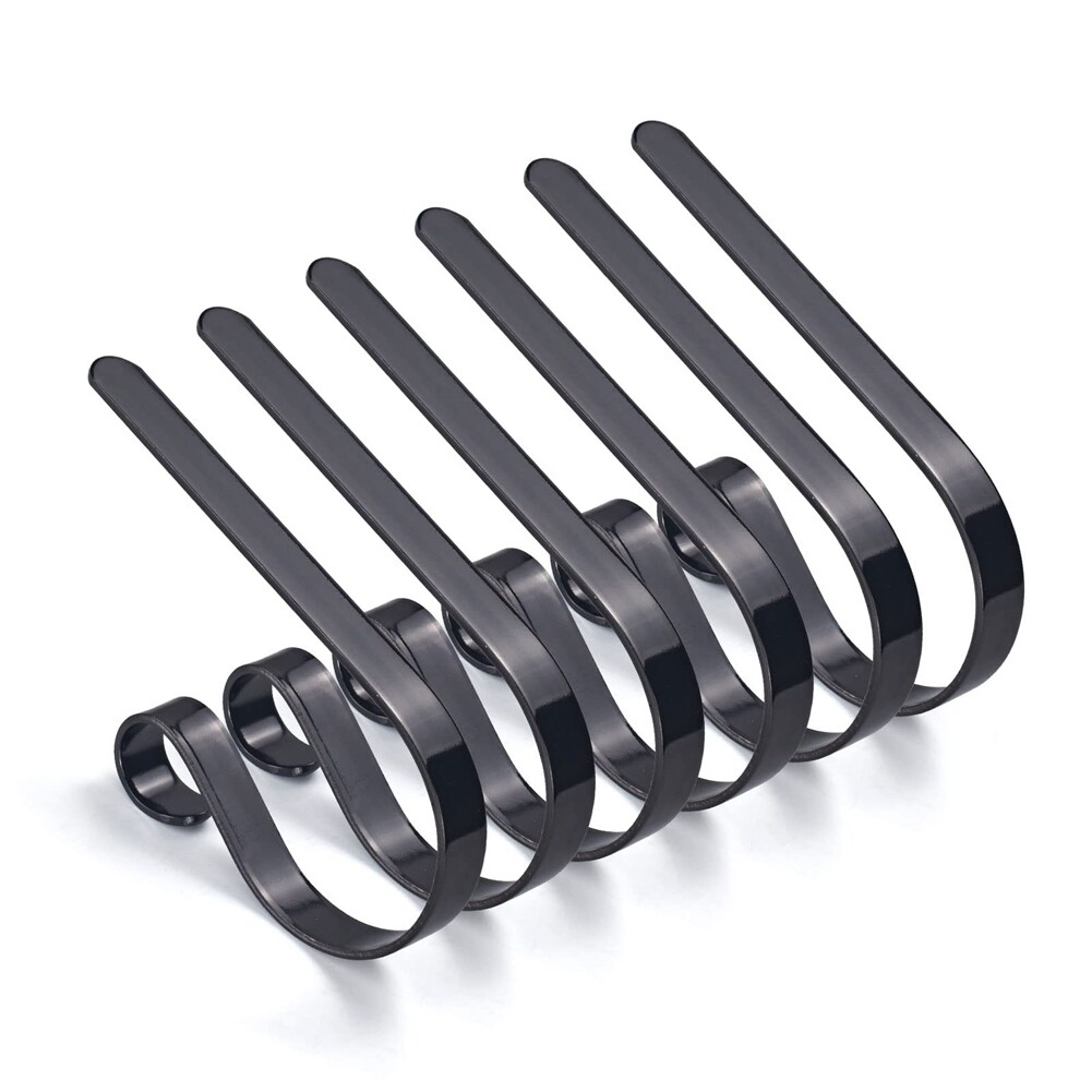 6PCS Christmas Stocking Holders for  Set of 6 Mantel Decor Hooks1836