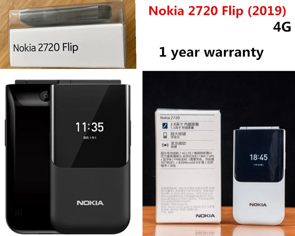 Nokia 2720 Flip (2019) 4G Dual SIM KaiOS 4G LTE Unlocked Smartphone  - Image 2 of 4