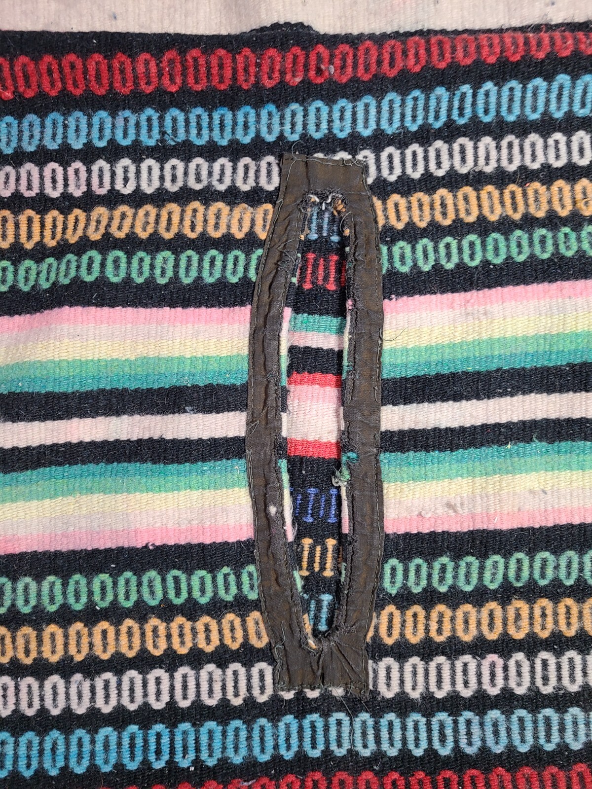 Mexican Blanket Vest Serape Poncho Vintage 70s Biker … Gem