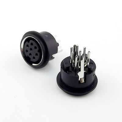 10pcs Mini 8 Pin DIN Jack Circular PCB Mount Female Connector
