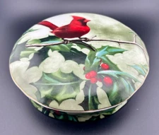 Living Quarters Cardinal in Holly Porcelain Box
