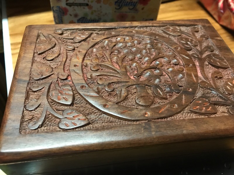 Lined Tree of Life Tarot Card / Jewely ect Case 7 x 5 x 2 1/2 inches
