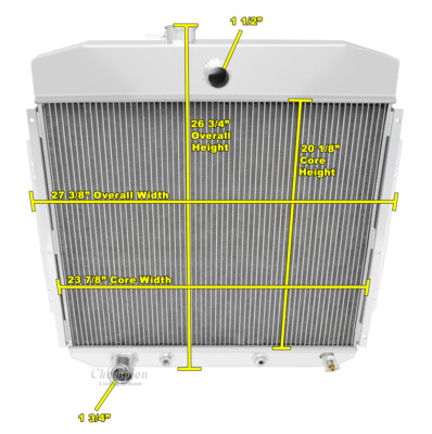 4 Row SubZero Champion Radiator for 1957 - 1960 Ford F-100 Ford Configuration