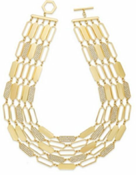 Пятирядное ожерелье с геометрическими звеньями из золотистых кристаллов Lauren Ralph Lauren 15890₽