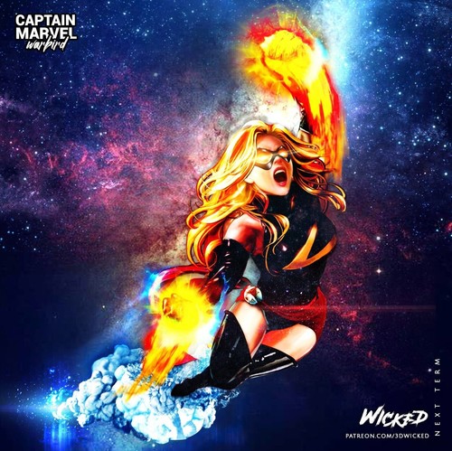 1/24 Captain Marvel Unpainted Unassembled 3D Printing Model Garage Kits GK - Picture 4 of 6