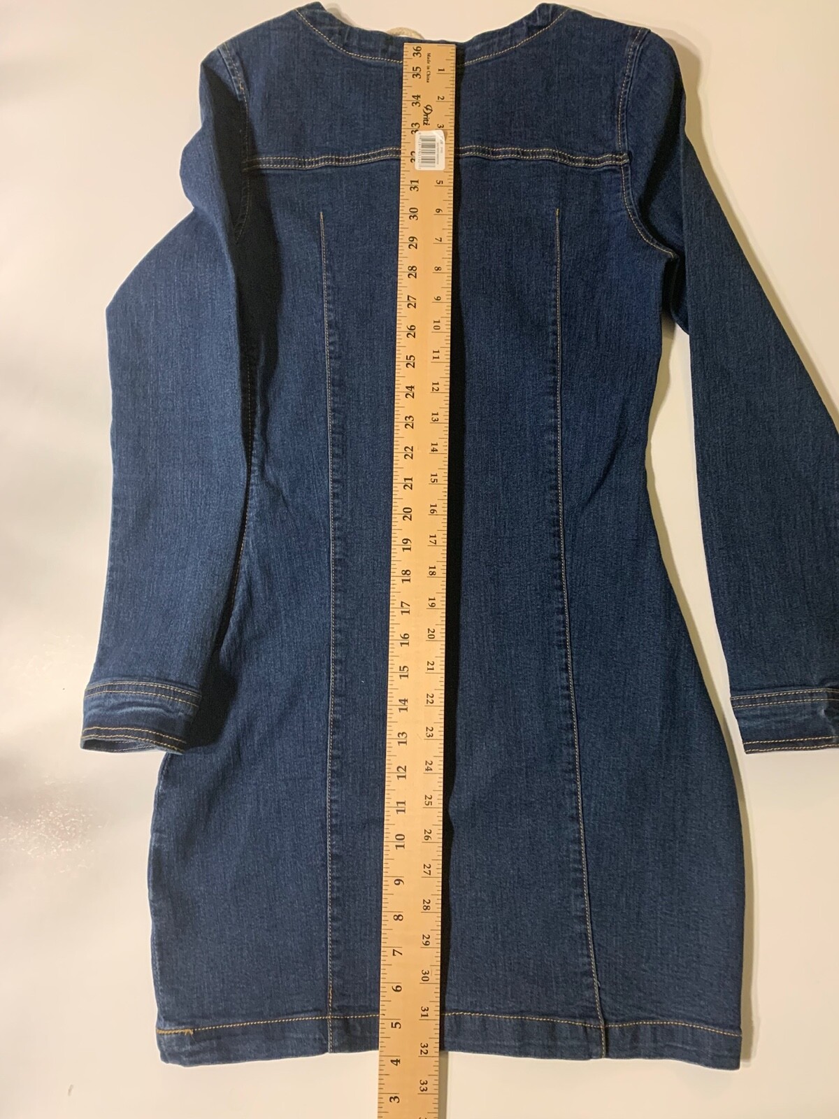 Mind Code Dark Denim Side Zipper Closure Body Con… - image 10