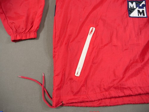 Vintage Disney Mickey Windbreaker Jacket Medium 90s Red Zip Logo Hooded - Picture 8 of 17