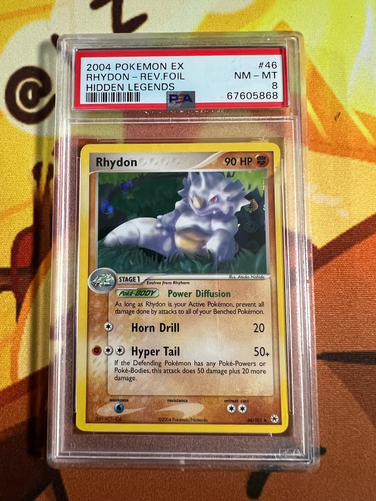 Pokemon TCG Ex Hidden Legends 2004 Rhydon reverse foil	#46	PSA	8