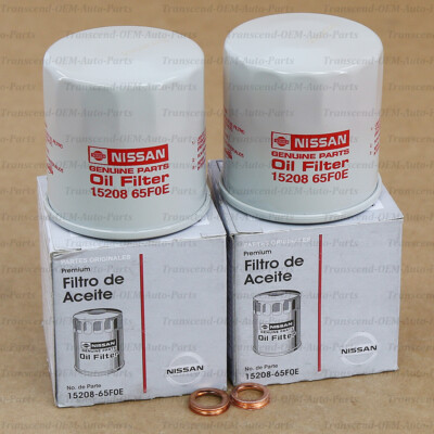 15208-65F0E GENUINE OEM OIL FILTER+DRAIN GASKET WASHER 2 PACK - NISSAN INFINITI
