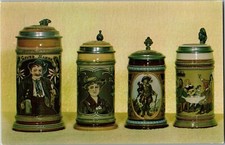 Metlach Steins 2745 2830 1998 2532, Wm. Schwartz Collection Vintage Postcard D78
