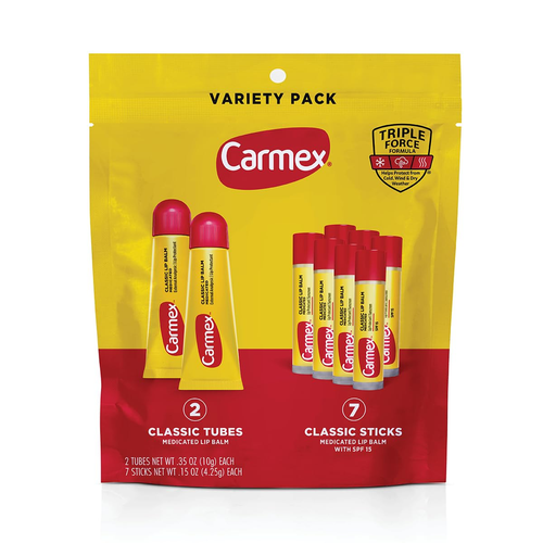 Classic Lip Balm 9-Pack, 2 Tubes & 7 Sticks, Medicated Moisturizer
