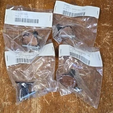 4 - Vintage 1 1/8" Rustic Copper Black Scallop Edge Round Cabinet Pull Knob NOS