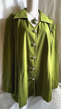 BEN MARC VINTAGE WOMEN LIME GREEN FIVE BLING BUTTON EVENING FORMAL JACKET SZE 18