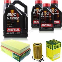 MANN-FILTER Inspektionspaket 8L Motul 8100 X-Clean+ 5W-30 FüR Vw Transporter Vi