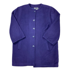 Luisa Spagnoli Purple Coat Made In Italy Wool Womens Large