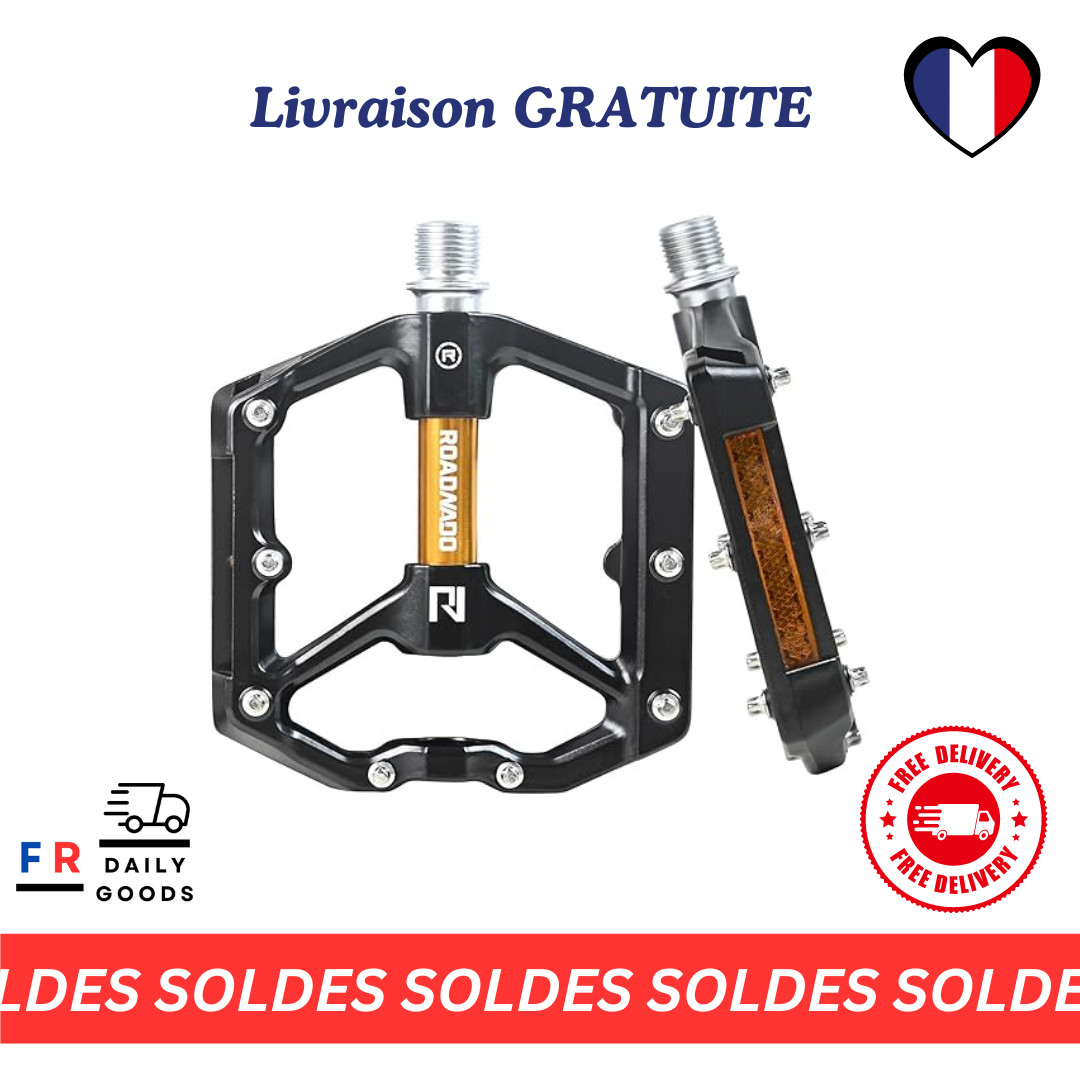 Pédales de vélo à roulements scellés étanches ROADNADO à axe en acier résistant