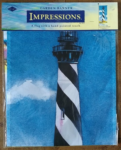 Lighthouse Garden Banner Flag Cape Hatteras Impressions NCE Kathleen Denis NEW - Picture 2 of 6