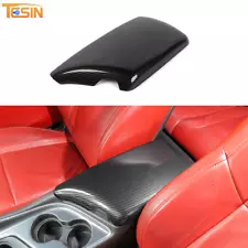 Carbon Fiber Armrest Box Panel Cover Trim For Dodge Challenger 2015+ Accessories