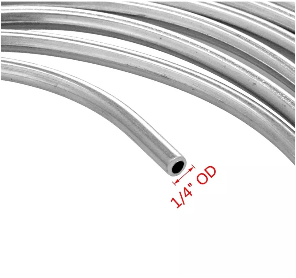 Kit de tubos de línea de freno de 3/16" 1/4" 50 pies rollo de tubo de acero galvanizado 32 accesorios Foto 3 de 4