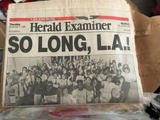 LOS ANGELES HERALD-EXAMINER - FINAL ISSUE - 11/2/89 - THE ENTIRE NEWSPAPER!